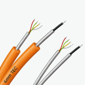 Cable de fondo TEC de 4mm con recubrimiento flexible y conductores internos para transmisión de datos en pozos petroleros